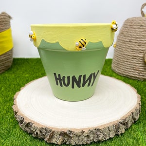 Winnie the Pooh Terracotta Hunny Pots Centerpieces , Honey Pot Party Favors Baby Showers , Birthdays , Sage Green Honey Pot Centerpieces