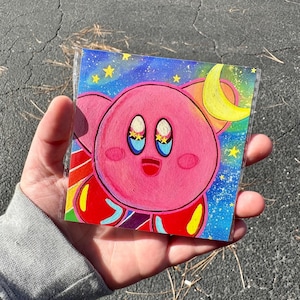 Kirby&#39;s Rainbow Adventure 4&quot;x4&quot; Mini Print – Cute Kirby Art, Colorful Kirby Print, Nintendo Art, 4x4 Print, Gaming Art, Kirby Fan Art