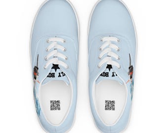 Ice Blue Clean Looks Mens lace ups Sneaker canvas shoes Soft Padding Collar removable insoles