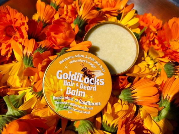 Natural Hair and Beard Balm - Made with Beeswax, Calendula, Shea Butter