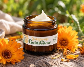 GoldiGlow Calendula Face Cream – Made with Organic Jojoba, Aloe, Shea, Beeswax