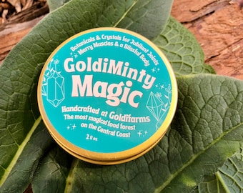 GoldiMinty Magic : des produits botaniques et des cristaux pour des articulations éclatantes, des muscles joyeux et un corps heureux