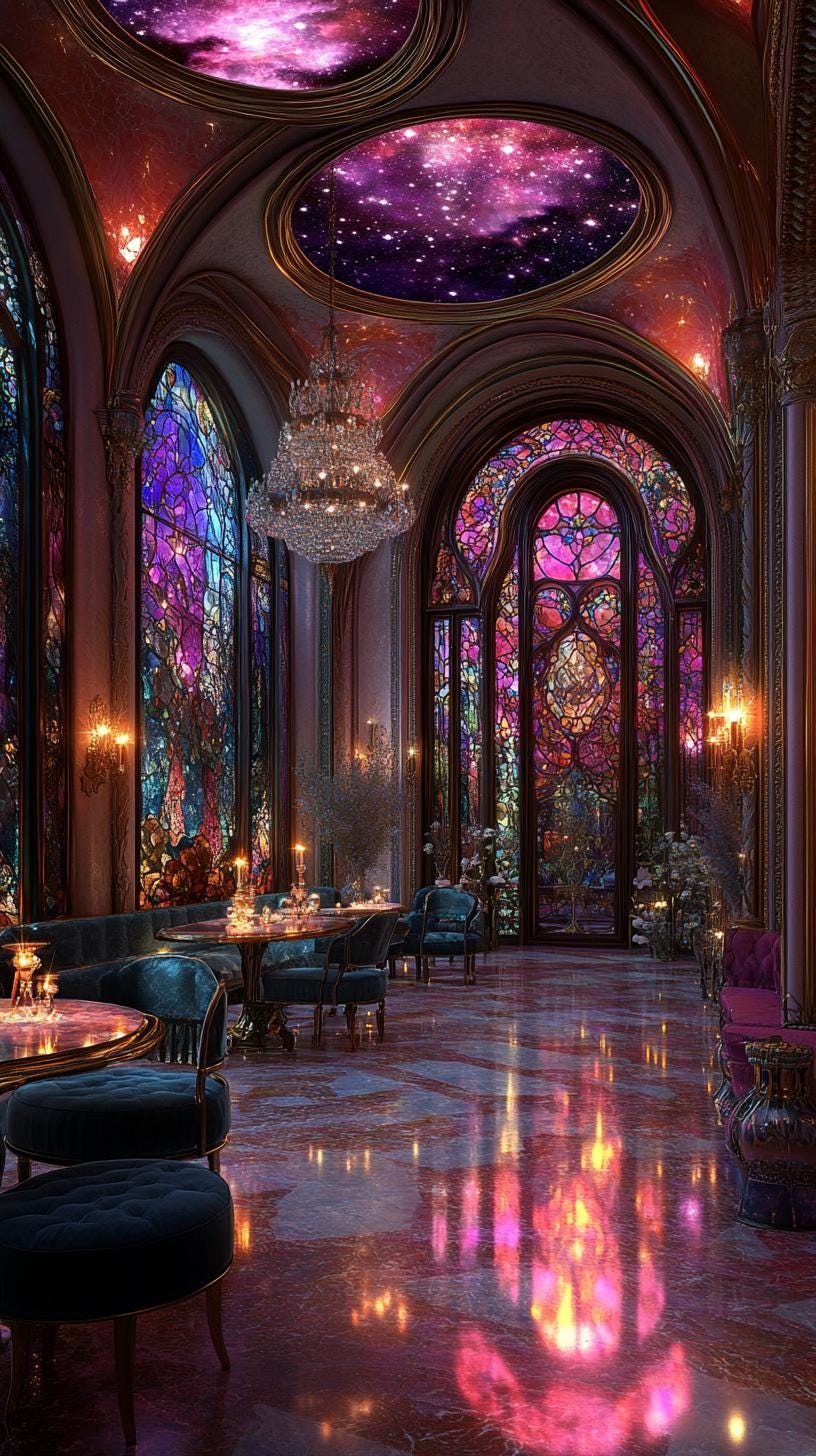 Grand Hall Digital Backdrop | Fantasy Galaxy Ceiling Ballroom ...