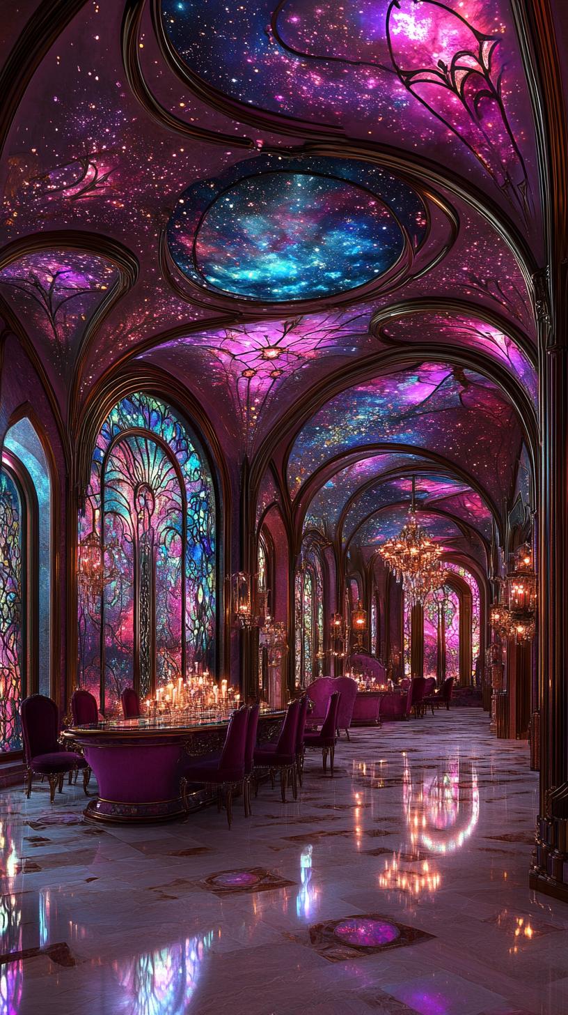 Grand Hall Digital Backdrop | Fantasy Galaxy Ceiling Ballroom ...