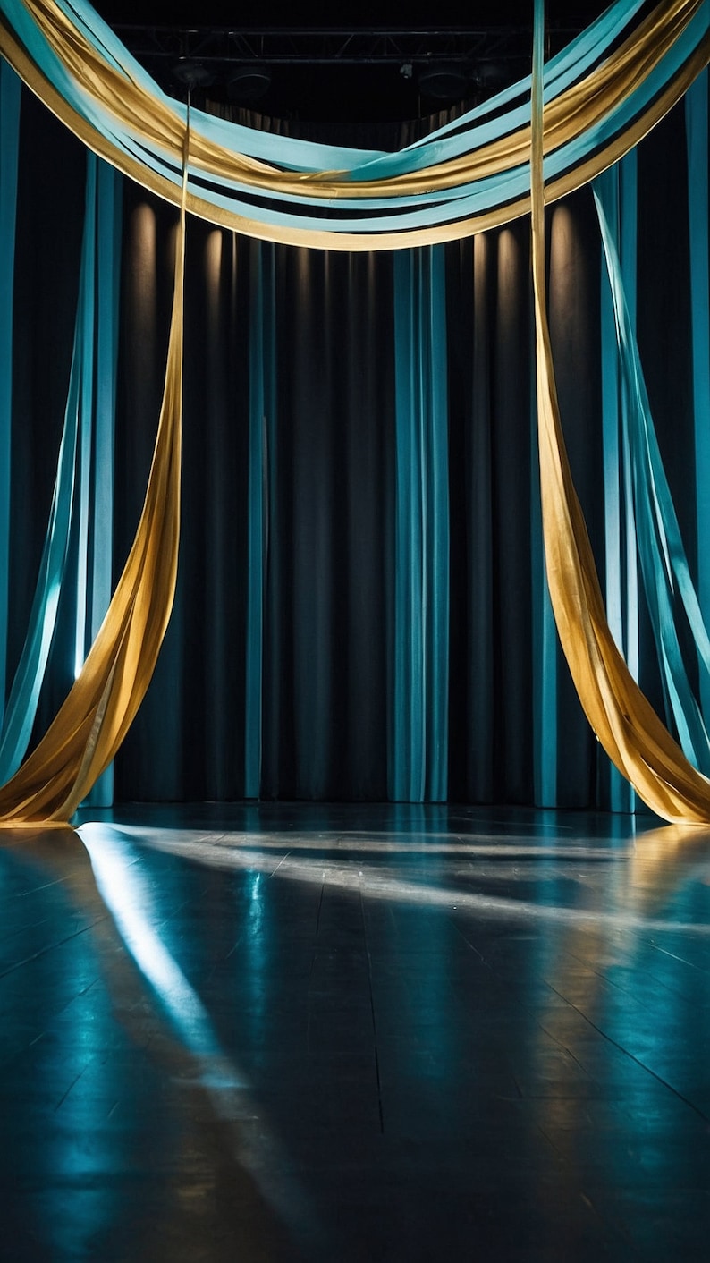 Luxurious Stage Backdrops With Floating Ribbons, Elegant Event Design ...