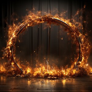 Ring of Fire Backdrop - Fiery Inferno, Burning Circle, Dynamic ...