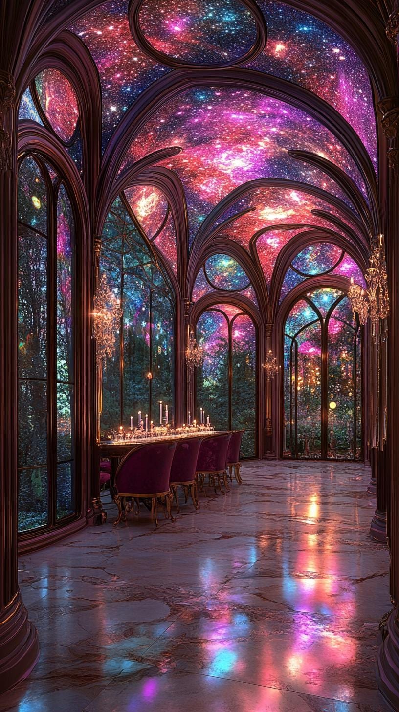 Grand Hall Digital Backdrop | Fantasy Galaxy Ceiling Ballroom ...