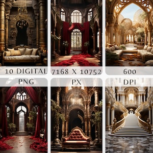 Nubian Splendor - Opulent African Mansion Backdrops for Timeless Elegance and Cultural Depth Photoshop Overlay