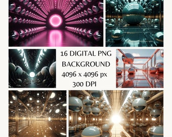 Reflective Ball Backdrop Overlays,Digital Backgrounds for Photoshop, Portrait Digital Backdrop Overlays, Reflective Ball Backgrounds