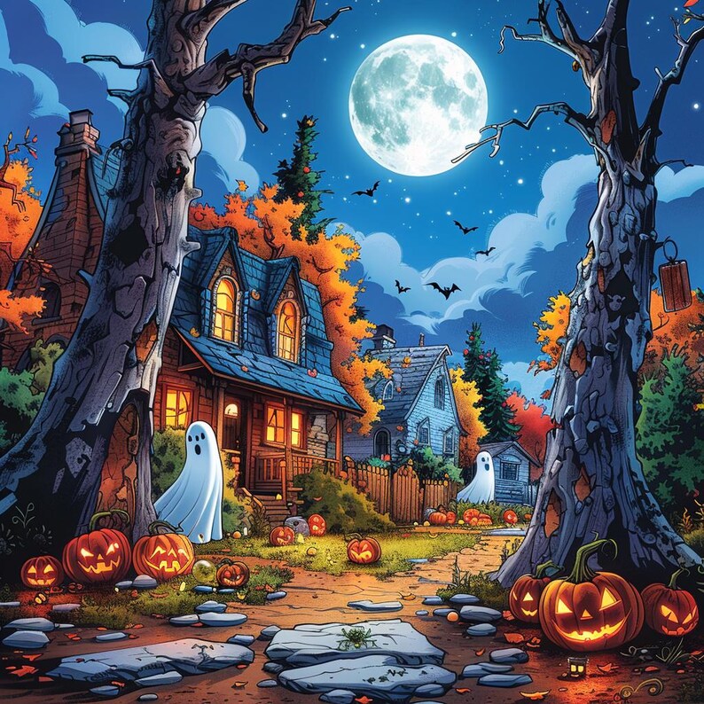 Halloween Background, Cute Kids Halloween Backdrop for Photoshoots