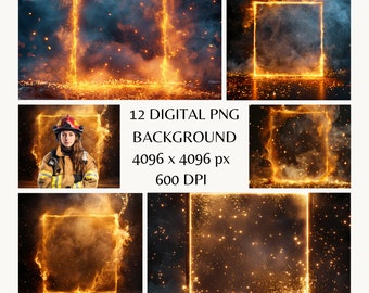 Elementaire vuurachtergrond, etherische helderheid, portretachtergrond, vuurachtergrondoverlay, dynamische foto-overlay, Photoshop-achtergrond
