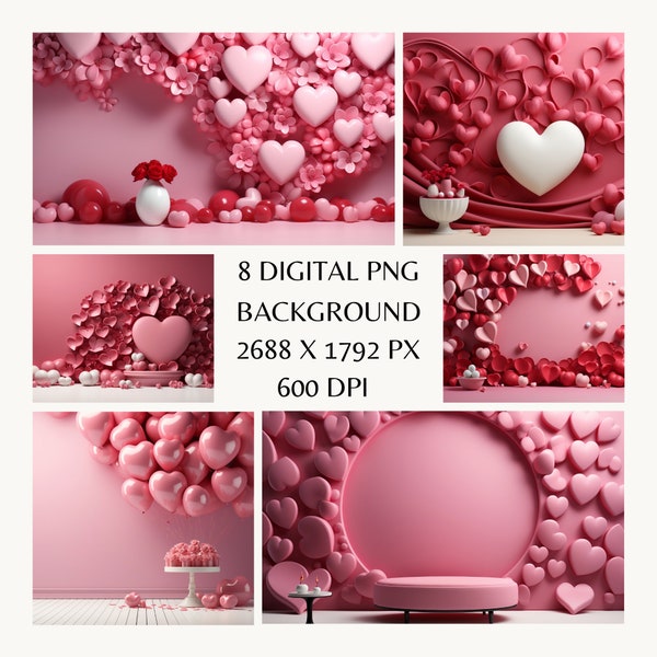 Valentine's Day Backdrop | Romantic Heart-themed Background for Love-themed Photos | Valentine Overlay | Heart Backdrop | February 14