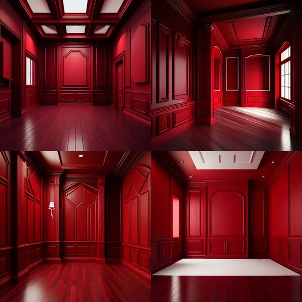 Red Room Backdrop Red Room Overlay Photoshop background Beautiful Digital Background Interior Backdrop Photoshop Overlay Red Room Digital