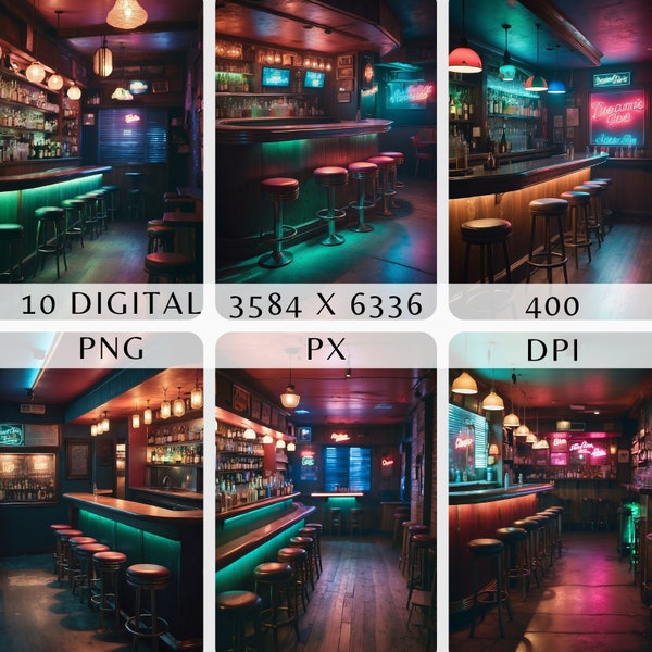 Pub Scene Digital Overlay | Bar Scene Digital Backdrop | Virtual Pub Background for Photography | Vintage Drinking Scene | Bar Photoshoot