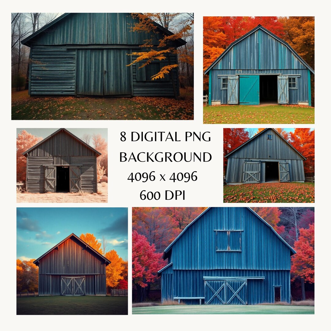 Rustic Barn Digital Backdrops | Countryside Autumn Barn Backgrounds for ...