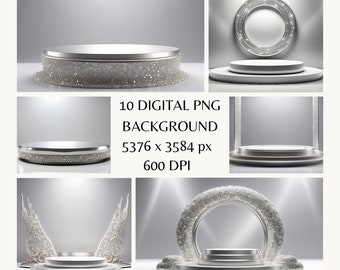 Digital Sparkling Silver Backdrop for Product Photography - High-Resolution Crystal Accents for Jewelry, Cakes, and Event Decorations