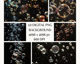 Bubble Overlays, Betoverende Dag & Nacht Bubble Fotografie - Digitale Download, Muurkunst, Home Decor, Levendige kleuren, Photoshop Overlays, Bubbels