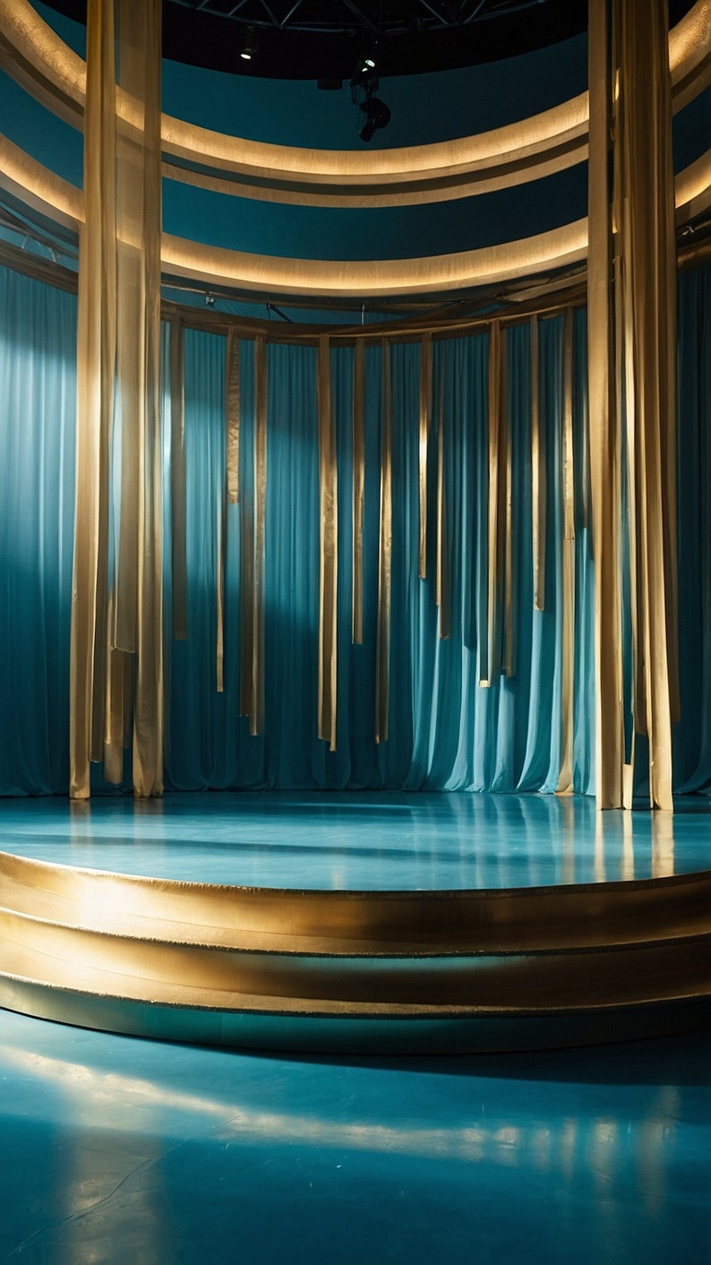 Luxurious Stage Backdrops With Floating Ribbons, Elegant Event Design ...