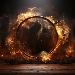 Ring of Fire Backdrop - Fiery Inferno, Burning Circle, Dynamic ...