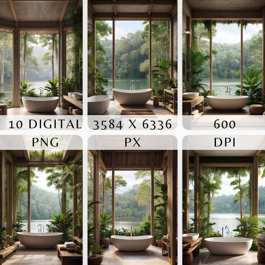 Curated visual reference: Fresh Look at Digital Background Lake View Bathroom