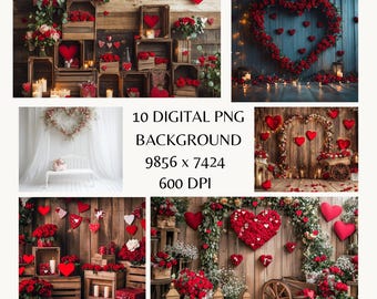 Valentine's Day Backdrop | Romantic Heart-themed Background for Love-themed Photos | Valentine Overlay | Heart Backdrop | February 14