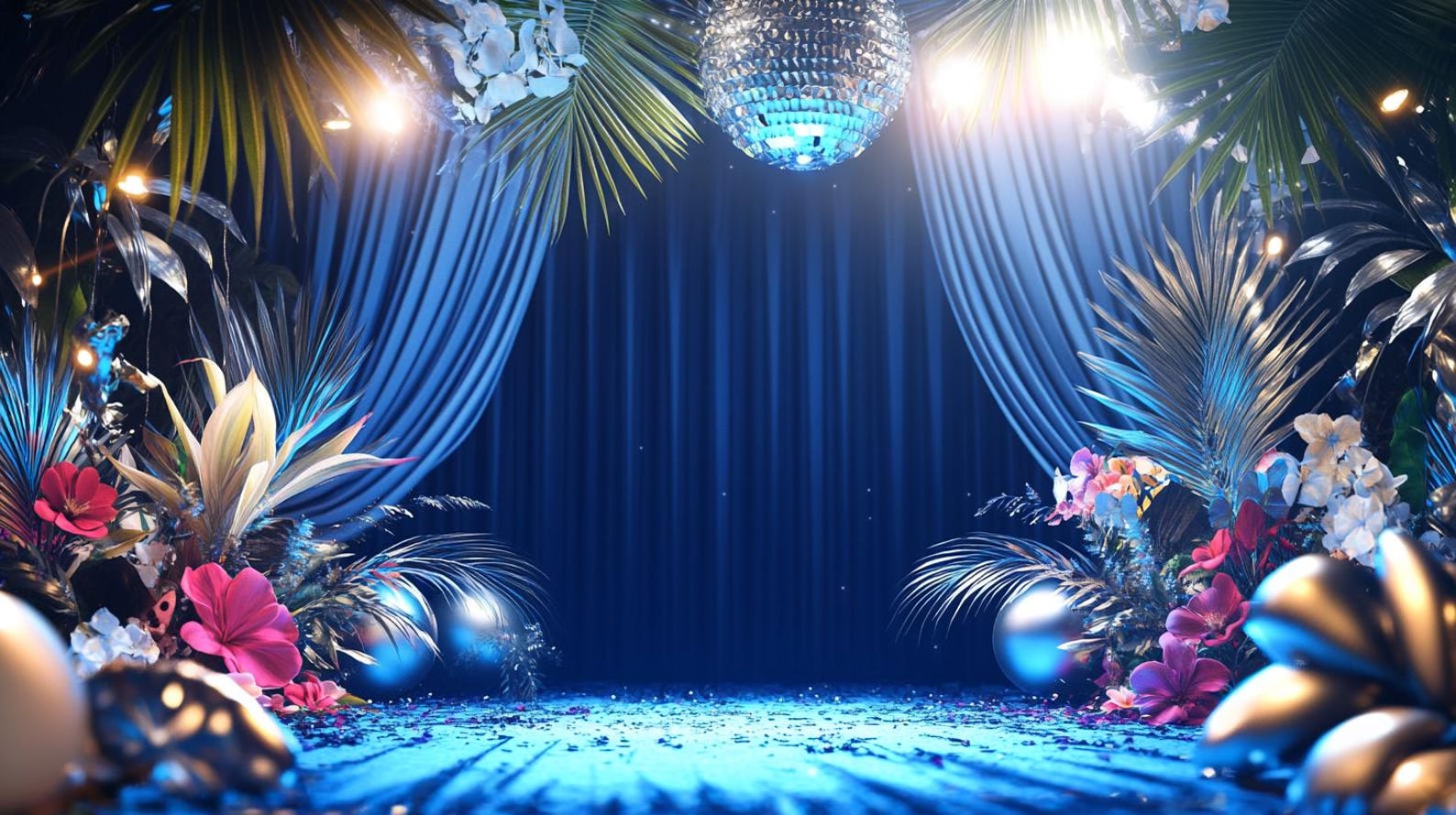 Elegant Masquerade Ball Backdrop Glamorous Decor With Large Mask and ...