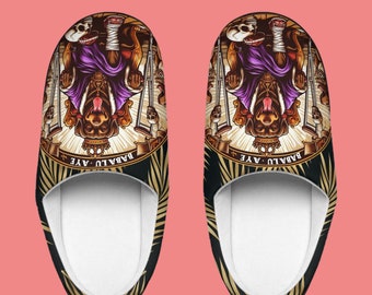 Orisha BABALU AYE " Royal Healer" stylish comfy indoor Slippers, Gift for devotee or godparent!