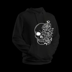 Men skull flower hoodie