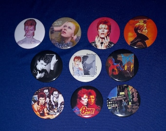 David Bowie 1 1/2" Pinback Buttons (custom made)