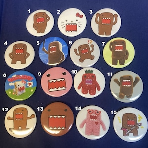 Domo-kun 1 1/2" Pinback Buttons (custom made)