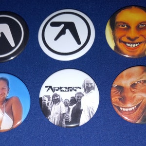 Aphex Twin 1 1/2&quot; Pinback Buttons (custom made)