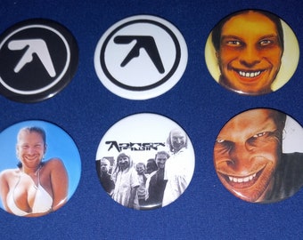 Aphex Twin 1 1/2" Pinback Buttons (custom made)