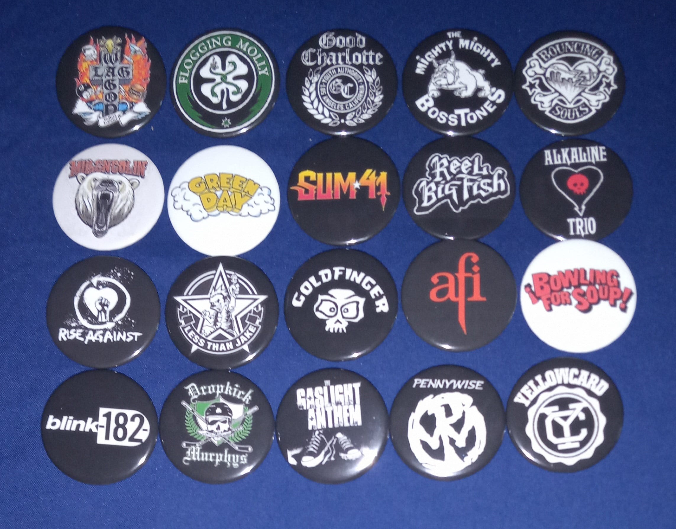 1.25 Misc. Metal Pinback Buttons Rock, Punk, Metal, Hardcore, Emo