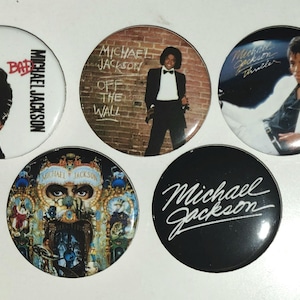 Botones con alfiler de Michael Jackson de 3,8 cm (hechos a medida)