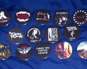 My Chemical Romance 1 1/2" Pinback Buttons (custom made)
