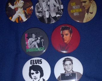 Elvis Presley 1 1/2&quot; Pinback Buttons (custom made)