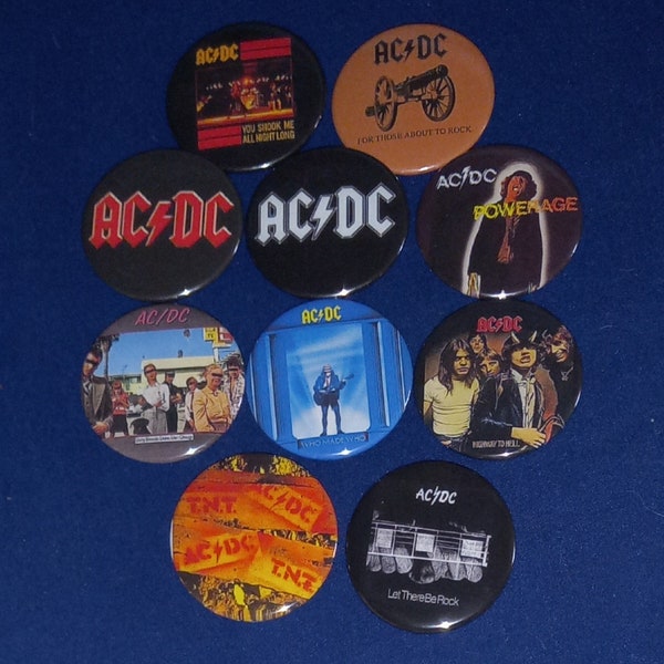 AC/DC 1 1/2" Pinback Buttons (custom made)