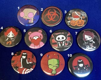 Emo Scene Halloween 1 1/2" Pinback Buttons (custom made)