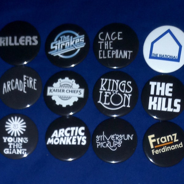 2000s Alternative/ Indie Bands 1 1/2" Pinback Buttons (custom made)