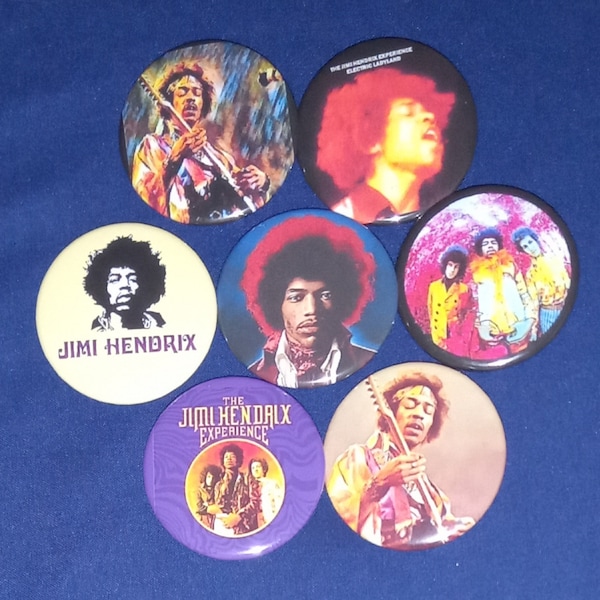 Badges Jimi Hendrix 1 1/2" (faits sur mesure)