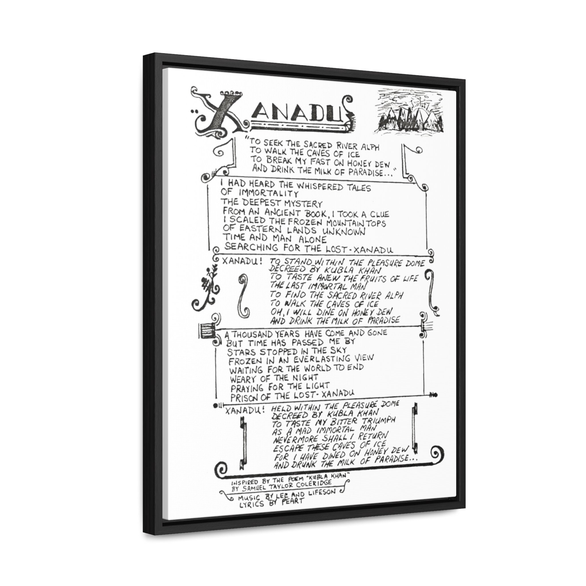Rush Xanadu Lyric Sheet Canvas Rush Band Moving Pictures Rush Rush Xanadu Lyric Sheet Canvas Rush Band Moving Pictures Rush