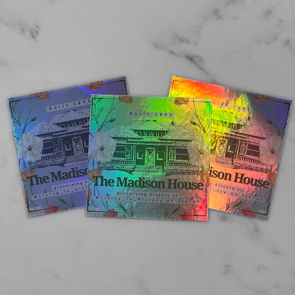 Pack of 3 Madison House Holographic Stickers