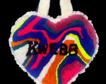 Heartshaped  Neon Spiral Handbag (Large)