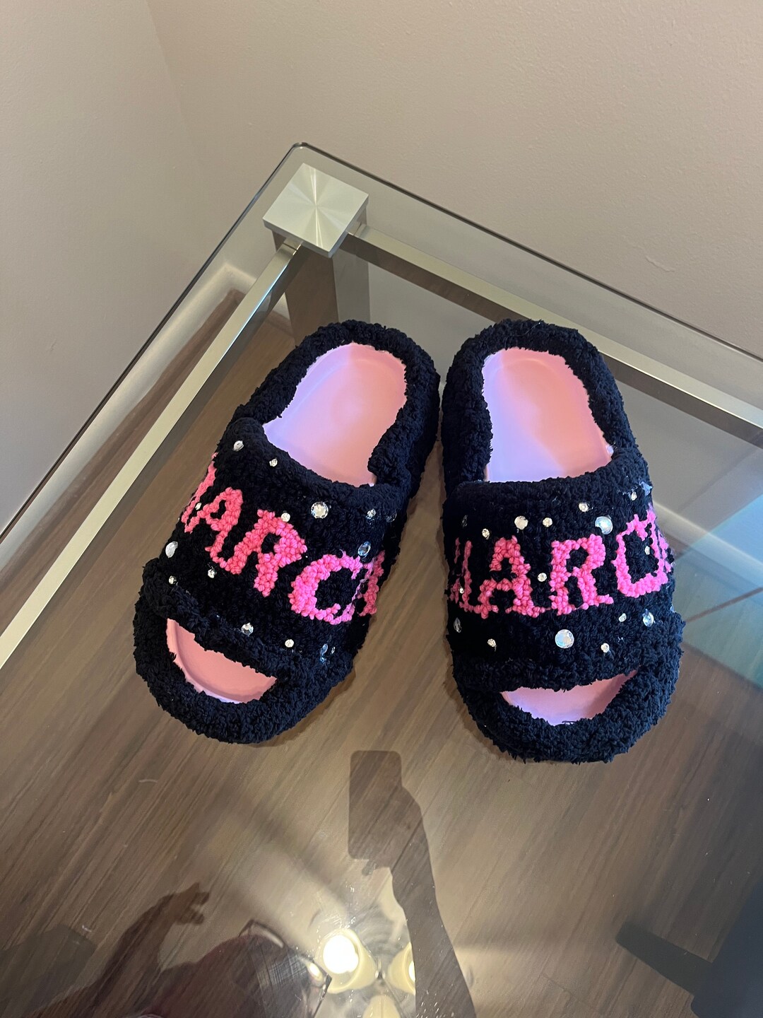 Custom Name Punch Needle Slippers Etsy