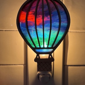 Floral Hot Air Balloon Night Light: Nursery Decor, Soft Glow