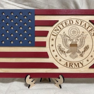Handcrafted Wooden American Flag: US Military Veteran Wall Art