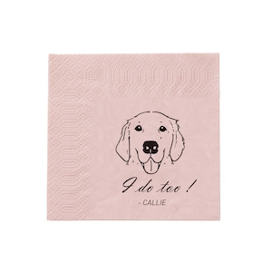 Custom Pet Portrait Wedding Napkins, Personalized Pet Wedding Napkins, Cocktail Napkins, Custom Dog Napkins, Cat Napkins, Rabbit Napkins