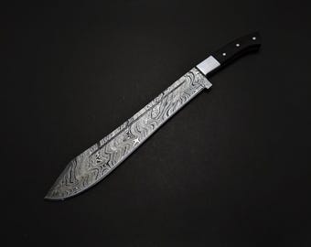 Handmade Damascus Steel Machete: Premium Densified Wood Handle, 18 Inch
