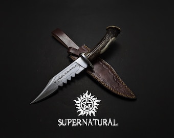 Supernatural Ruby's Knife Replica: Stag Antler Handle, Leather Sheath