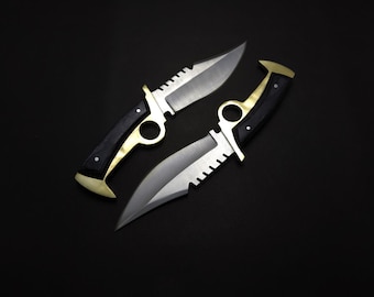 Daryl Dixon Bowie Knife Replica: Walking Dead Prop, Brass Finger Guard
